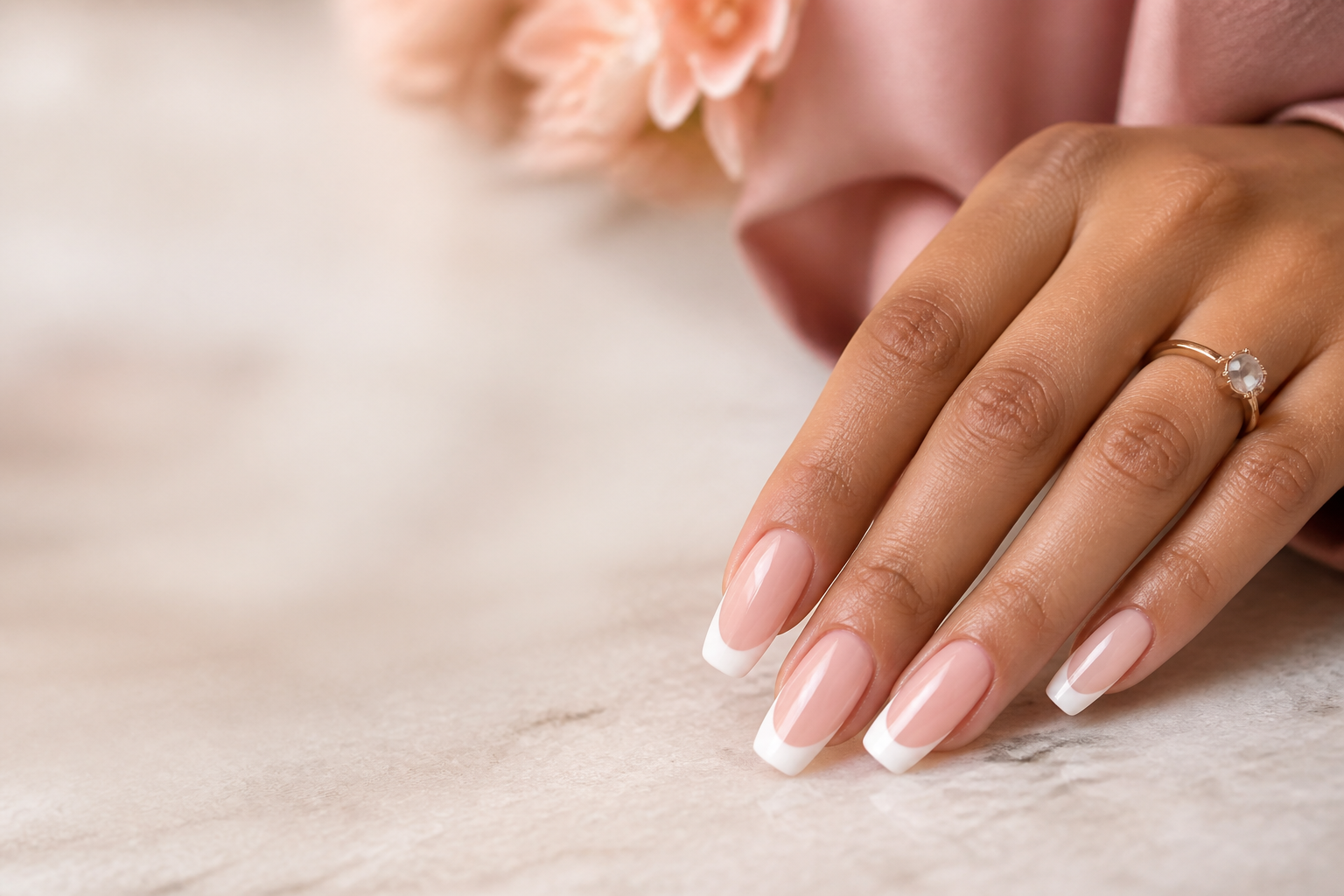 Classic French tip press-on nails