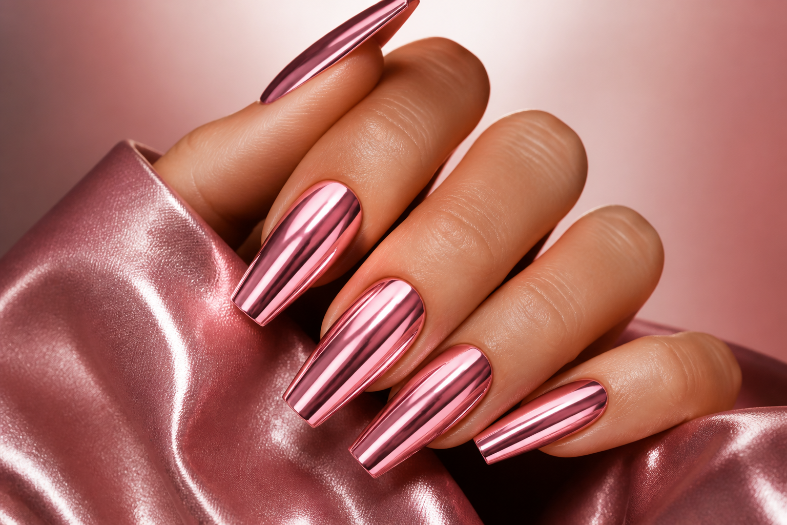 Chrome press-on nails